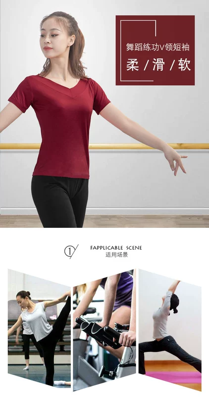 Hedgekey mùa hè mới trang phục khiêu vũ nữ V-cổ áo ngắn tay Latin nhảy thực hành quần áo khiêu vũ tập thể dục nhảy vuông - Khiêu vũ / Thể dục nhịp điệu / Thể dục dụng cụ giày múa đen