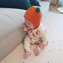 ins Korean net red spring autumn season baby home clothes sleepwear suit men and women baby pure cotton khae climbing suit pants