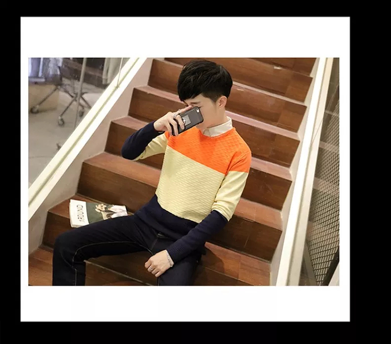 Áo len mùa xuân và mùa thu nam Thời trang Hàn Quốc Áo len cá tính Áo len nam Áo sơ mi nam mỏng Áo len dài tay - Áo len shop đồ nam