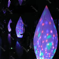 Inflatable fluorescent night run lighting arrangement LED color lights Inflatable luminous flame gas mold bar night props