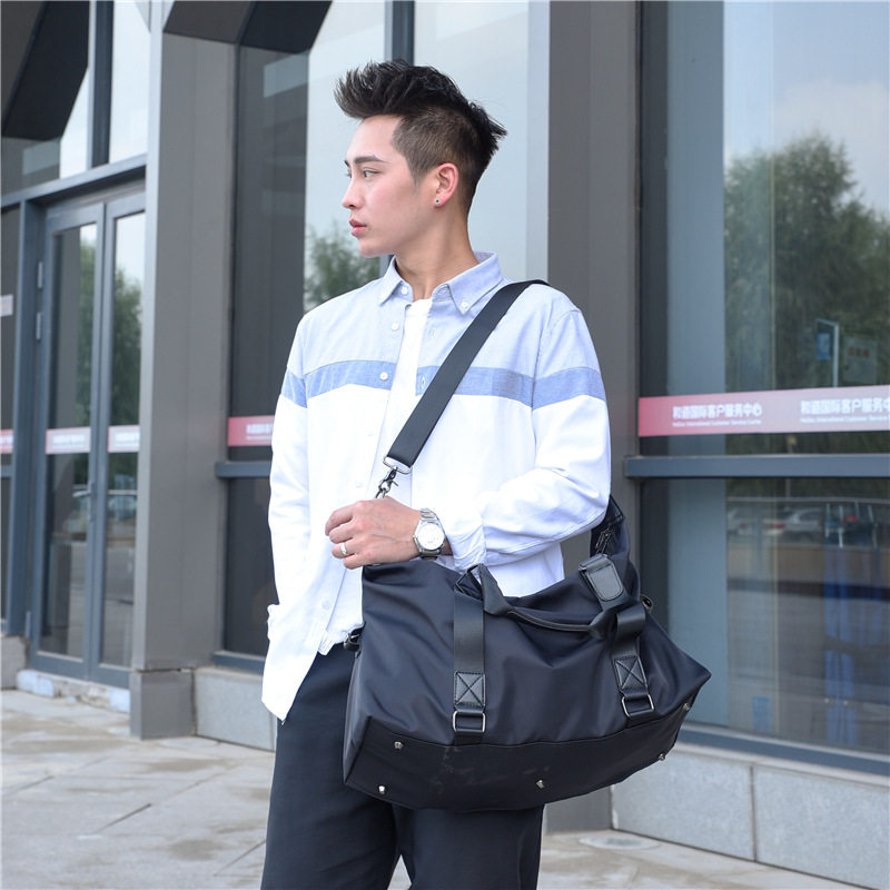 Lightweight Business Travel Bag, Men's Satchel Luggage Bag, Large Capacity Short-Distance Travel Shoulder Bag, Casual Fitness Bag