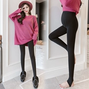 Trang phục bà bầu 2018 quần legging mùa thu mới cộng với nhung dày cho bà bầu dạ dày nâng cao mùa thu và bước chân mùa thu