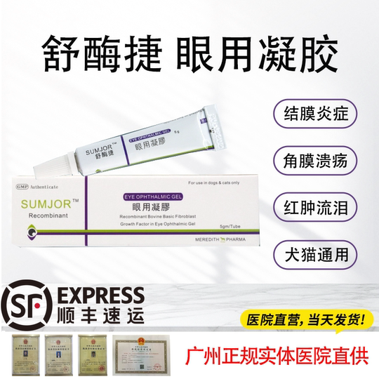 舒酶捷犬猫眼结膜角膜炎宠物通用流眼泪猫鼻支治疗滴眼眼用凝胶