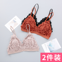 New lace lingerie thin and beautiful back harness integrated small vest French style Triangle cups Breasted Wrap Breast Giri Bra