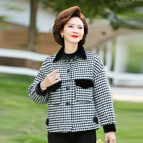 Осенняя демисезонная бархатная короткая весенняя куртка для матери, в западном стиле, для среднего возраста