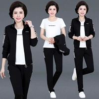 Черный комплект, футболка с коротким рукавом, 3 предмета