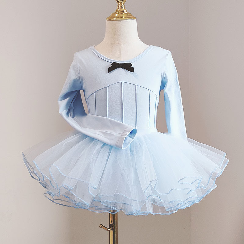 Children's women's autumn and winter dance clothes long and short-sleeved cotton plus velvet exercise clothes girls dance clothes ballet dance dress