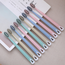 Wheat straw adult ultra-fine soft bamboo charcoal mid-head toothbrush household travel couple 10 family pack