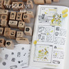Moodtape. Small daily basics of life small wooden seal seal rubber stamp mood cute handbook material