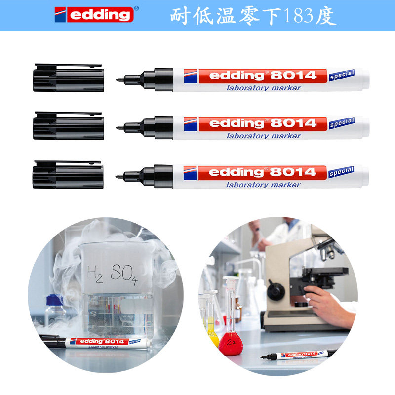 German Marker Pen Black Low Temperature Resistant -183 High Temperature Resistant edding8014 Freezing Liquid Nitrogen Laboratory Mack Pen
