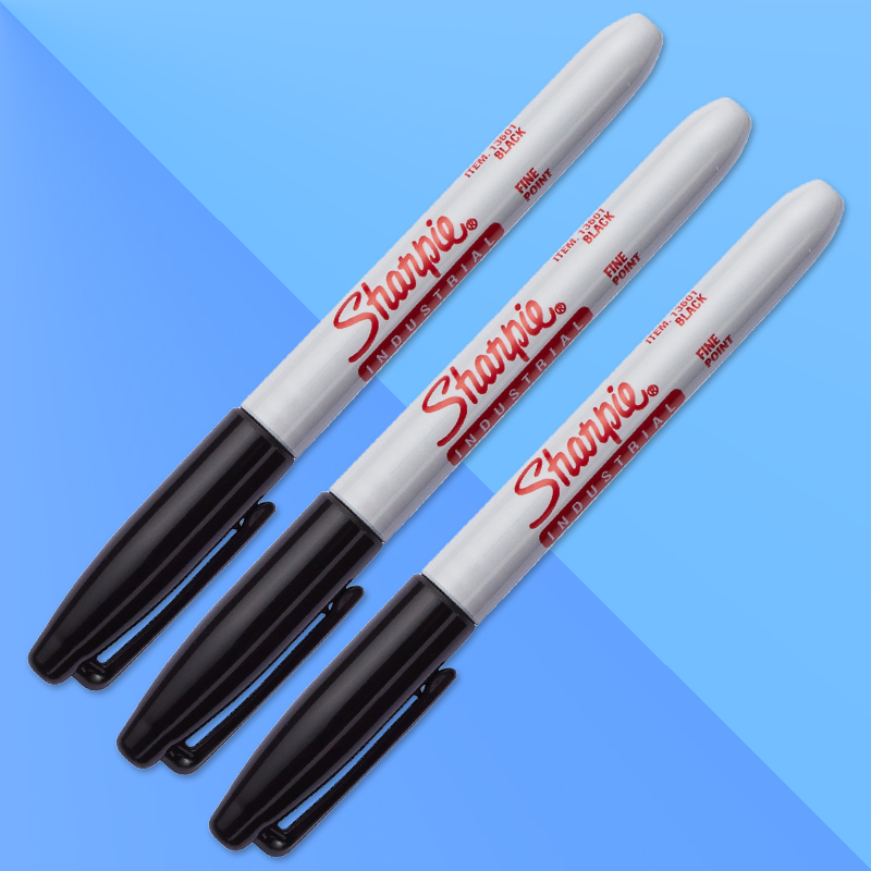 三福耐高温记号笔高温笔不掉色sharpie13601工业用油性黑色马克笔