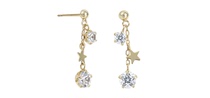 Japan direct delivery festaria Wish upon a star 10k two star star stud earrings
