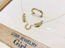 Japan Direct Mail Star Jewelry Girl 10k Calling Happiness Olive Leaf stud Earrings Necklace