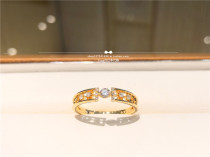 Japan Direct mail Star Jewelry 18k gold Shining Diamond Star and moon hollow ring ring