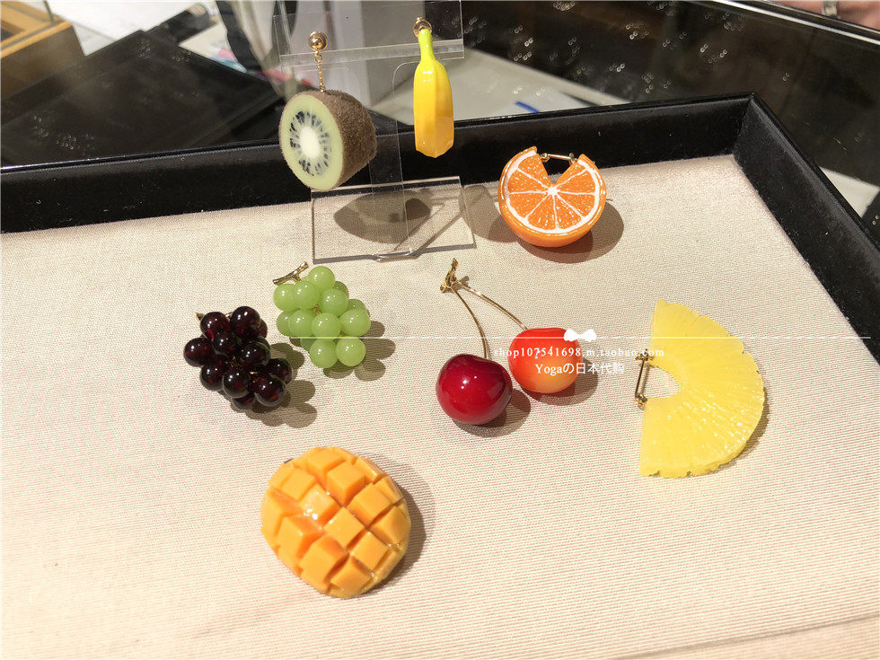 Japan direct mail e m 18 Summer Cherry Pineapple Grape Orange Kiwi Banana Earrings