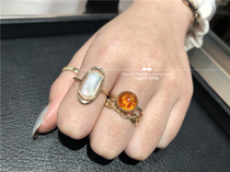 Japan direct mail agete acado 20 Spring 10K White Butterfly shell fresh ring