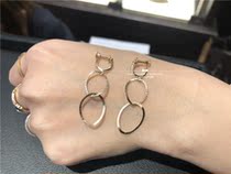 Japan Direct sent agete Akado 19 autumn and winter 10K Frosted Gold Double ring ear clip without ear hole