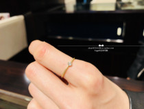 Japanese direct mail Ginza Rim 18K Super Flash four claw inlaid single diamond opening ring