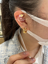 Japanese direct mail Jouete silver gold-plated silver three-dimensional sense small fat Pier earrings earrings