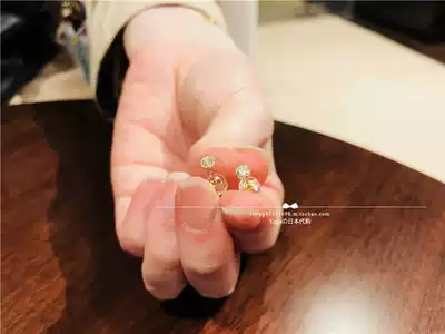 Japan direct mail Ginza Rim 18K Aurora Super Flash single diamond ear needle