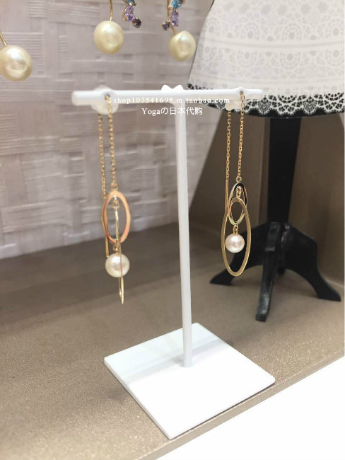 Japan Direct Mail TAKE UP 17 Summer 10k Gold Solid Circle Freshwater Pearl Earrings Two Styles