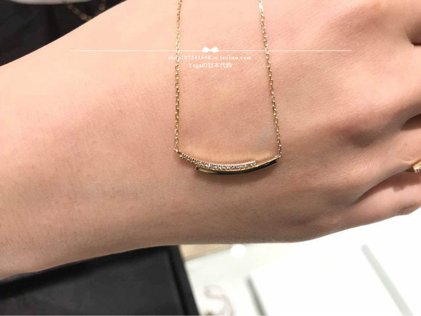 Japan Direct Mail Coshoshnik 10k Gold Diamond Overlapping Styling Necklace