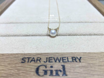 Japan Direct Mail Star Jewelry Girl 18k Cat Series Freshwater Pearl Diamond Necklace