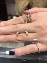 Japan direct agete 17 winter 18k diamond happy symbol feather stud earrings