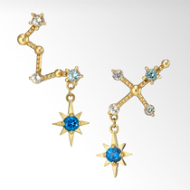 Japan Direct mail Star Jewelry18 Summer constellation night starry sky doji asymmetrical Earrings