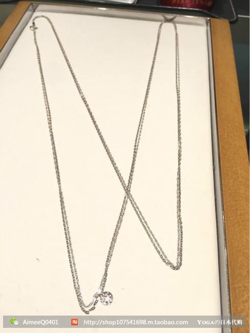 Japan Direct mail Star jewelry 10k white gold 90cm long necklace wool dressing