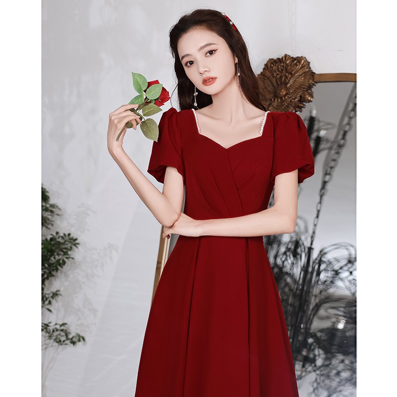 Evening dress, burgundy summer wedding dress, suitable for teen Evening dress, burgundy summer wedding dress, suitable for teen