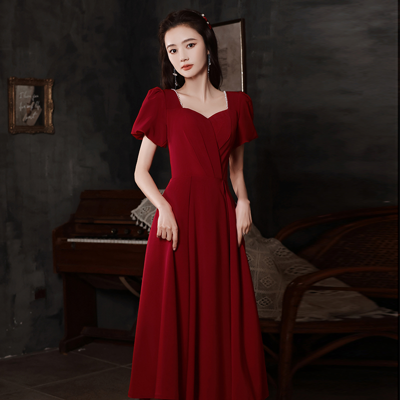 Evening dress, burgundy summer wedding dress, suitable for teen Evening dress, burgundy summer wedding dress, suitable for teen