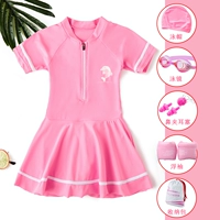 Розовая плавательная шапочка, водонепроницаемые плавательные нарукавники, носовой зажим, беруши, сумка для хранения