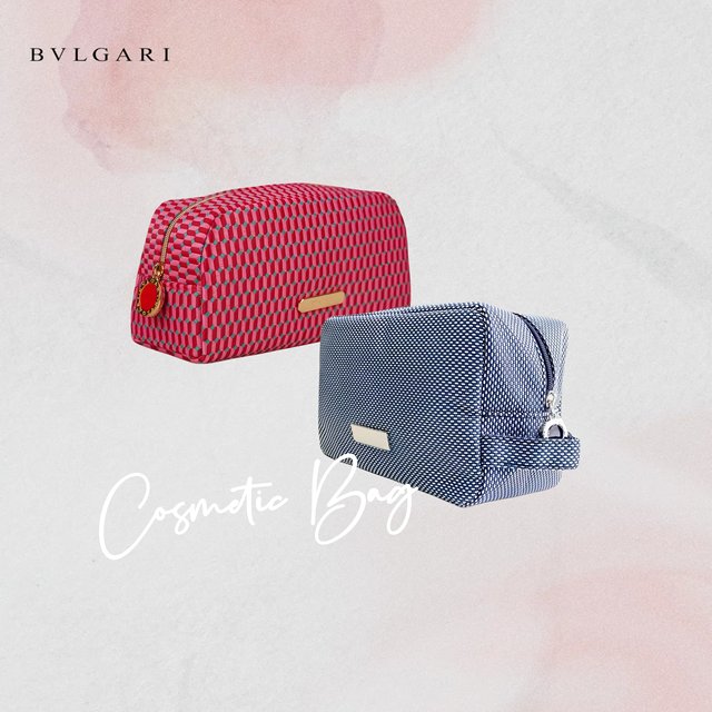 Bulgari perfume counter peripherals, cosmetic bag storage bag, fabric contrast embroidery