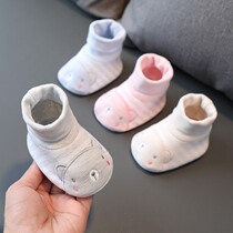 Japanese newborn baby shoes and socks autumn and winter 0-3-6-12 months male and female baby to prevent soft bottom cotton shoes bear