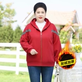 Трикотажная модная зимняя толстовка для матери, для среднего возраста, большой размер, свободный крой