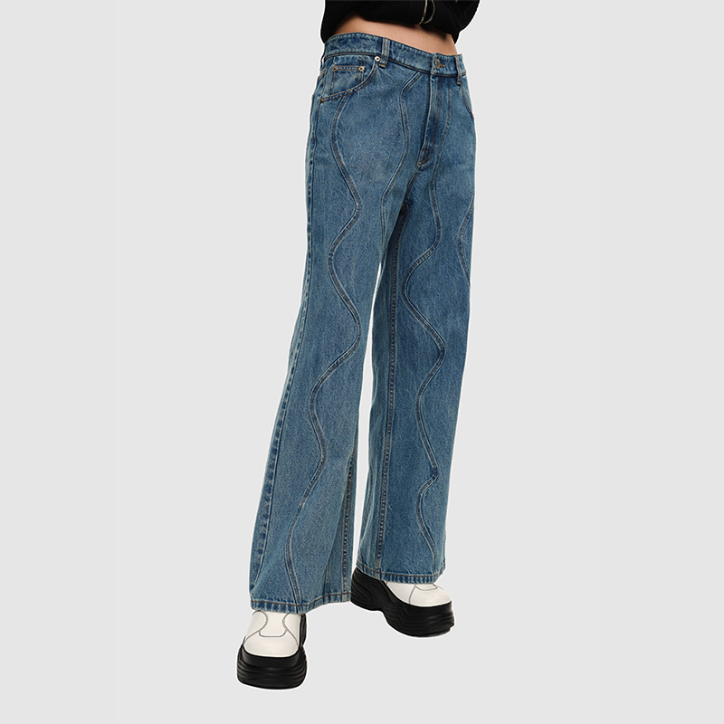 Short Sentence Autumn and Winter Designer Curved Low-Waist Boot-Shaped Jeans