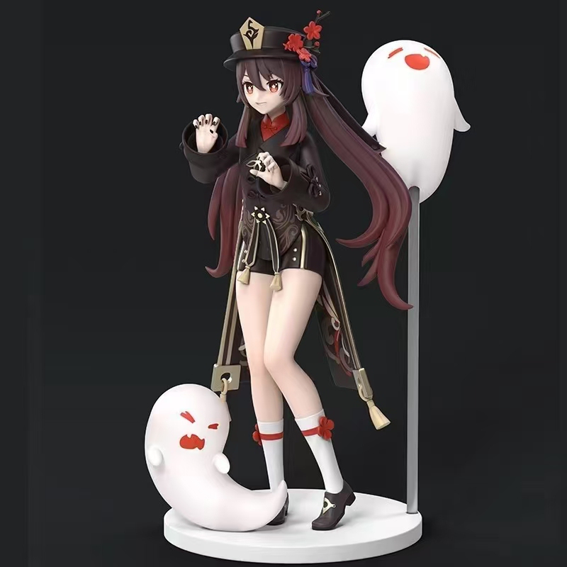 Genshin Impact Peripheral Hu Tao Figure, Two-Dimensional Game Doll, Boxed Gift, High-Quality Version, Doll Desktop Model Ornament