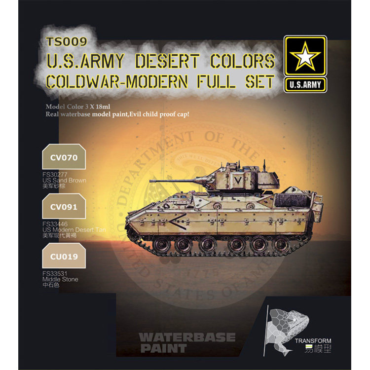 Model Net Easy Model TS009 Cold War-Modern U.S. Army Model Water-Based Paint 3 Bottle Set