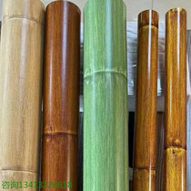 Stainless steel galvanized bamboo tube outdoor emulated staircase armrest guardrail bamboo joint tube thermal transfer wood grain square pipe round pipe