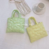 Маленькая портативная милая сумка с пухом с молнией, в цветочек, увеличенная толщина