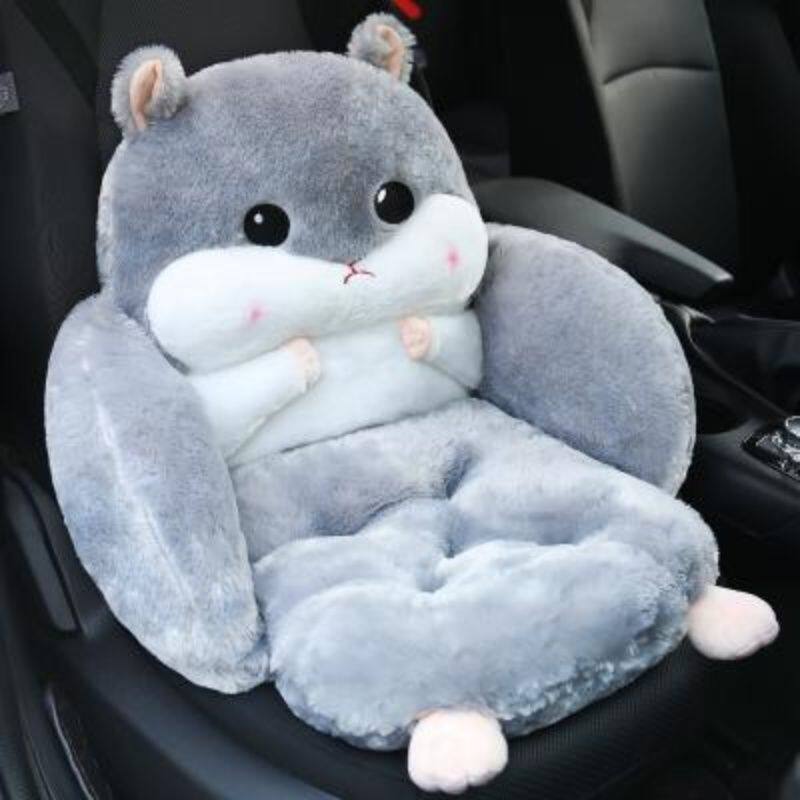 Car-in-car cushion winter car heating plush butt cushion back cartoon cute seat mat lady winter cushion