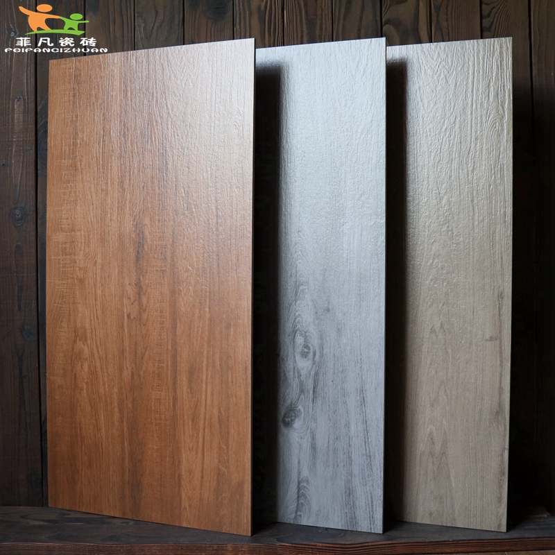 Big board wood grain brick 600x1200 living room imitation solid wood floor tile Studio tile Supermarket store non-slip floor tile