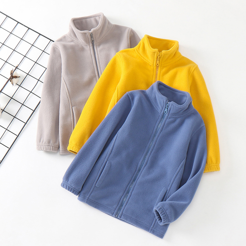 Children's Fleece Jacket for Boys and Girls, Polar Fleece Coat, Student School Uniform Inner Layer, Winter Youth Season Thickened Lining