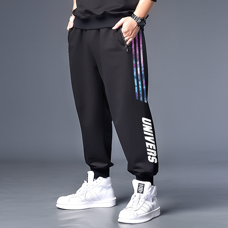 Fat Men's Pants Plus Fat Plus Size Loose Loose Joker Small Feet Sports Pants Young Sweats 200 Jin