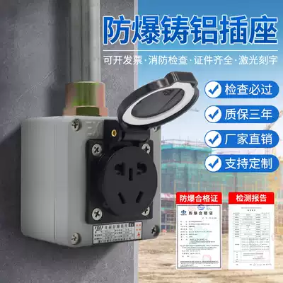 Explosion-proof socket 220V 380V16A Wall industry national standard five-hole 10A with cover Ziyida waterproof open row