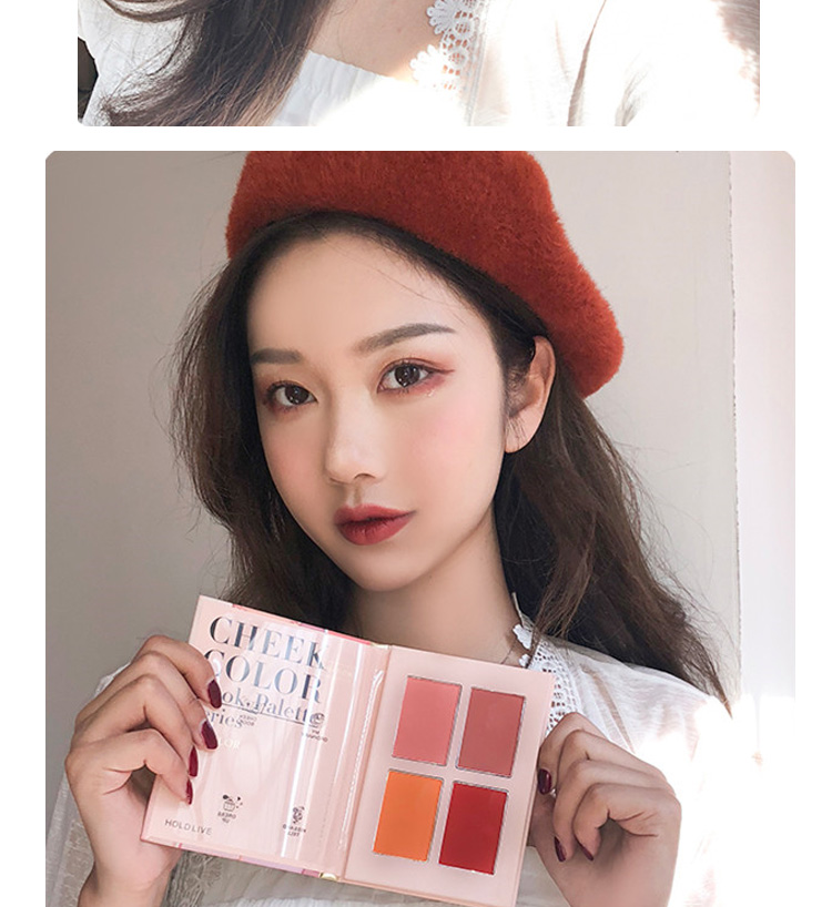 Cuốn sách TRỰC TIẾP viên ngọc trang điểm màu nude đích thực với đèn flash màu đỏ với cùng màu đỏ kết hợp nhiều màu đỏ - Blush / Cochineal phấn má hồng clio