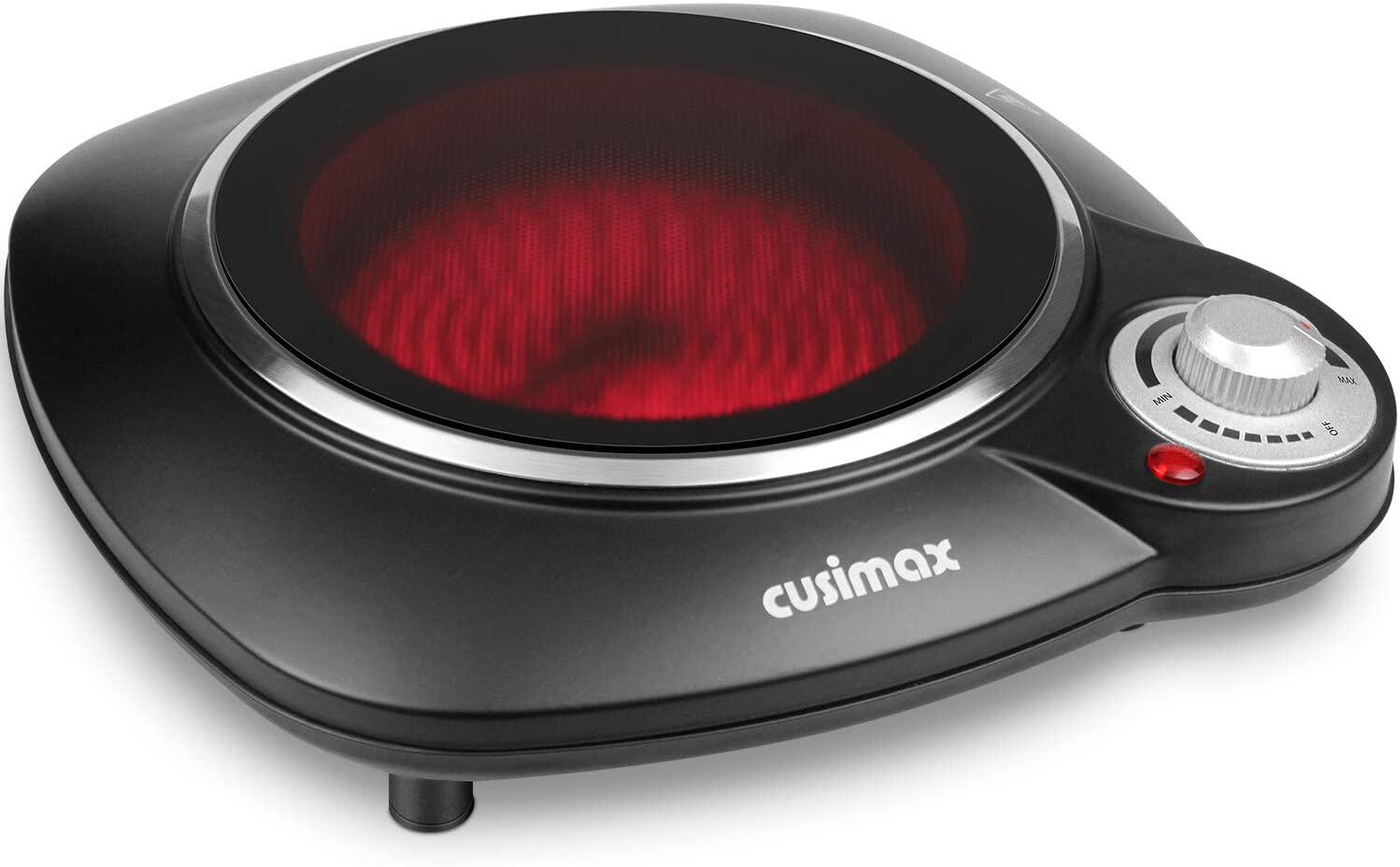 UK CUSIMAX Black Crystal Furnace Portable 1200 Watt Tea Heating Milk Office Used