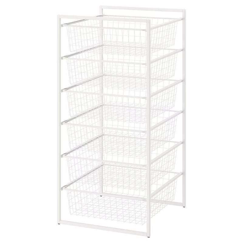 Unasail Storage Combination Frame 6-Layer Pull-Out Basket Storage Rack Organizer Shelf