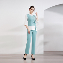 Tangyue Spring Summer New Foot Bath Technician Work Suit Womens Pedicure SPA Wellness Clubhouse Collision Color Suit With Cuff Temperament